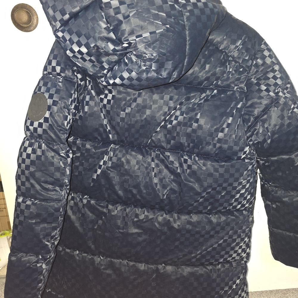 Women's Save The Duck Alas Water Repellent Check Puffer Coat - Picture 4 of 5